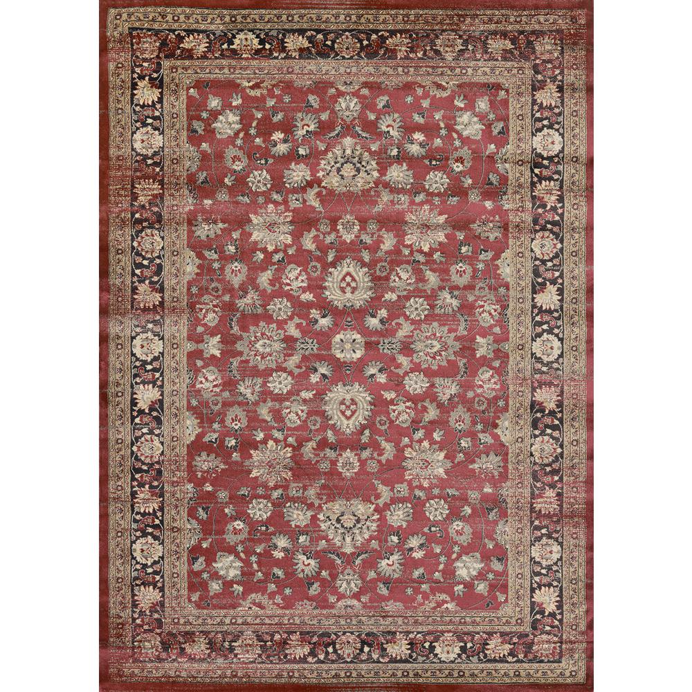 Farahan Amulet Area Rug, Red/Black/Oatmeal ,Runner, 2'7" x 7'10". The main picture.