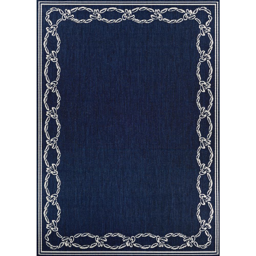 Rope Knot Area Rug, Ivory/Indigo ,Rectangle, 3'9" x 5'5". Picture 1