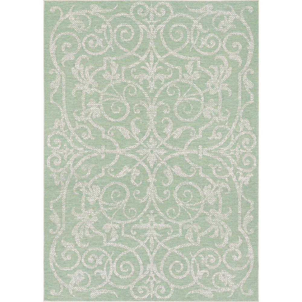 Summer Quay Area Rug, Ivory/Light Green ,Runner, 2'3" x 7'10". Picture 1