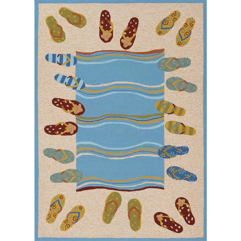 Sandals Area Rug, Sand/Multi ,Rectangle, 3'6" x 5'6". Picture 1