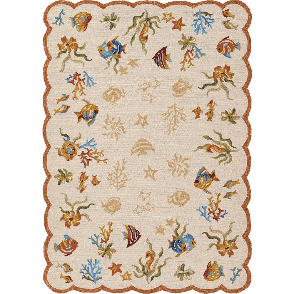 Coral Dive Area Rug, Sand ,Rectangle, 3'6" x 5'6". Picture 1