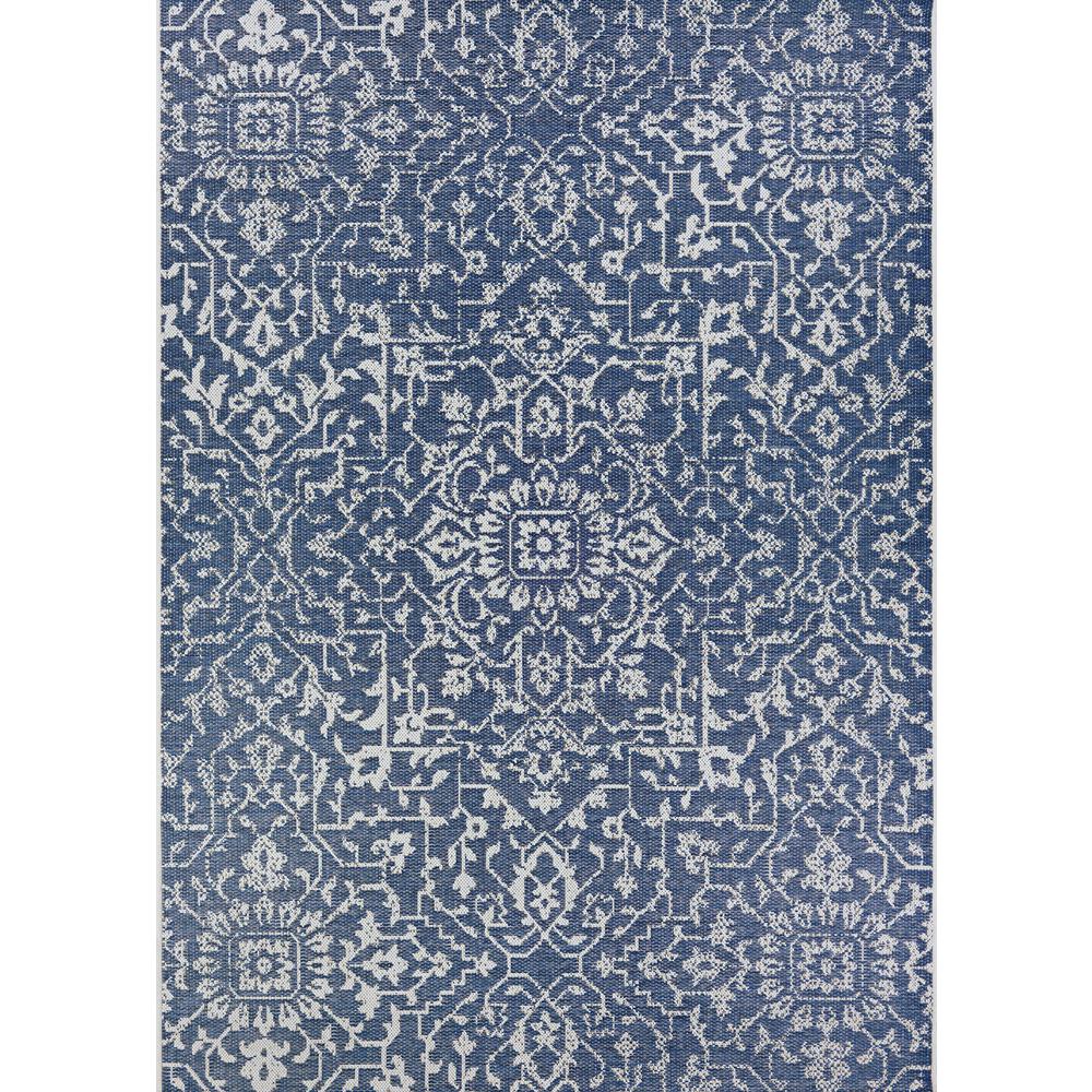 Palmette Area Rug, Navy/Ivory ,Runner, 2'3" x 7'10". Picture 1