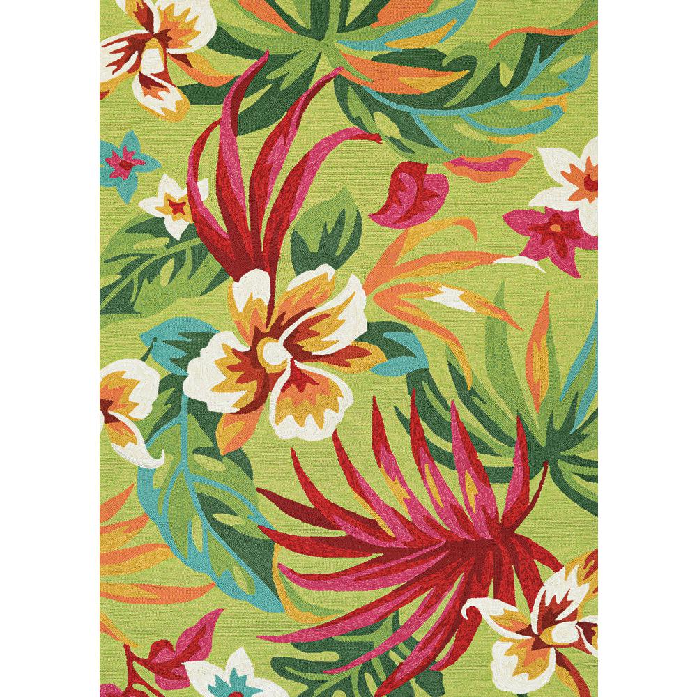 Painted Fern Area Rug, Fern/Red ,Rectangle, 3'6" x 5'6". Picture 1
