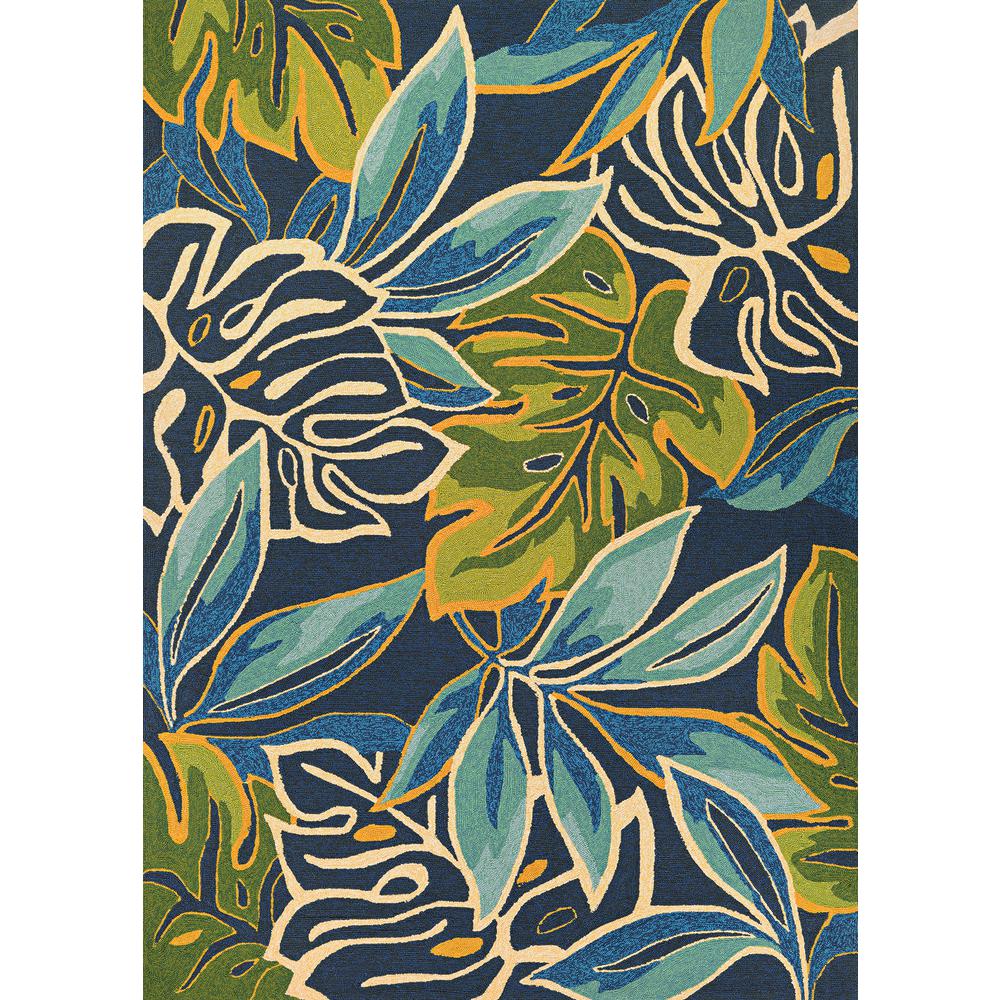 Areca Palms Area Rug, Azure/Forest Green ,Rectangle, 3'6" x 5'6". Picture 1