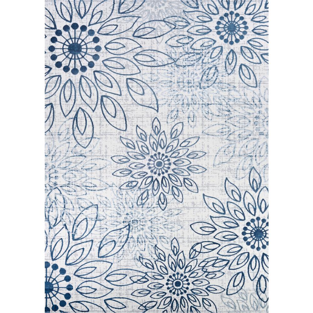 Summer Bliss Area Rug, Steel Blue/Ivory ,Runner, 2'3" x 7'6". Picture 1