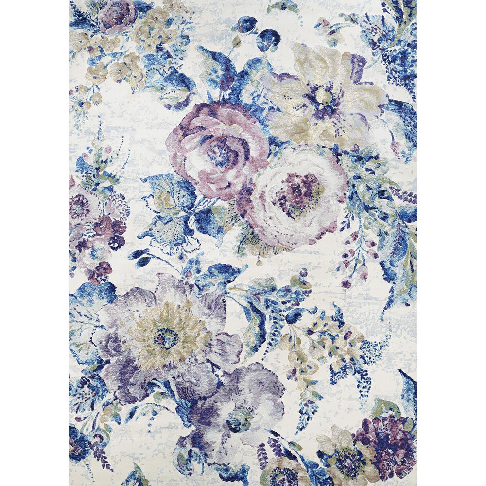 Floral Chic Area Rug, Bone/Multi ,Runner, 2'7" x 7'10". Picture 1