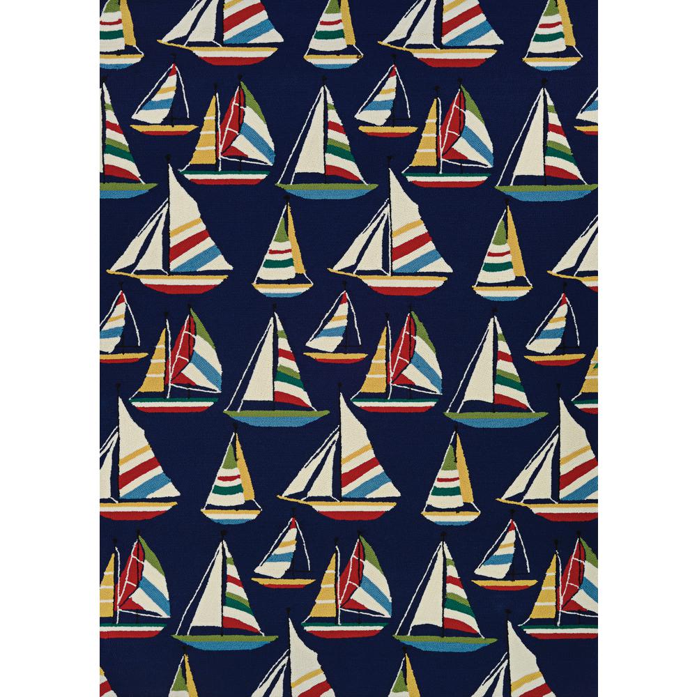 Yachting Area Rug, Navy ,Rectangle, 3'6" x 5'6". Picture 1