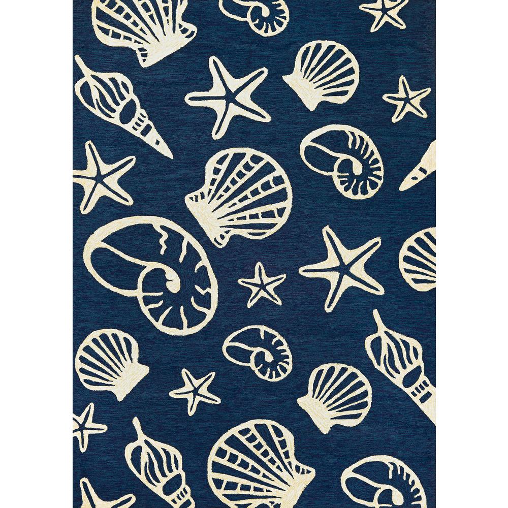 Cardita Shells Area Rug, Navy/Ivory ,Rectangle, 3'6" x 5'6". Picture 1