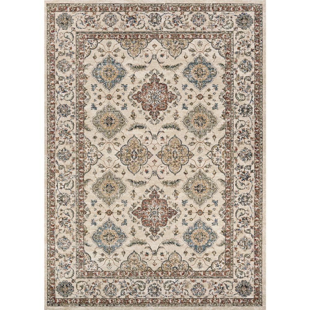 Yamut Area Rug, Antique Cream/Mocha ,Runner, 2'3" x 7'7". Picture 1