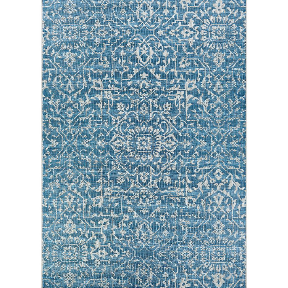 Palmette Area Rug, Ocean/Ivory ,Rectangle, 3'9" x 5'5". Picture 1