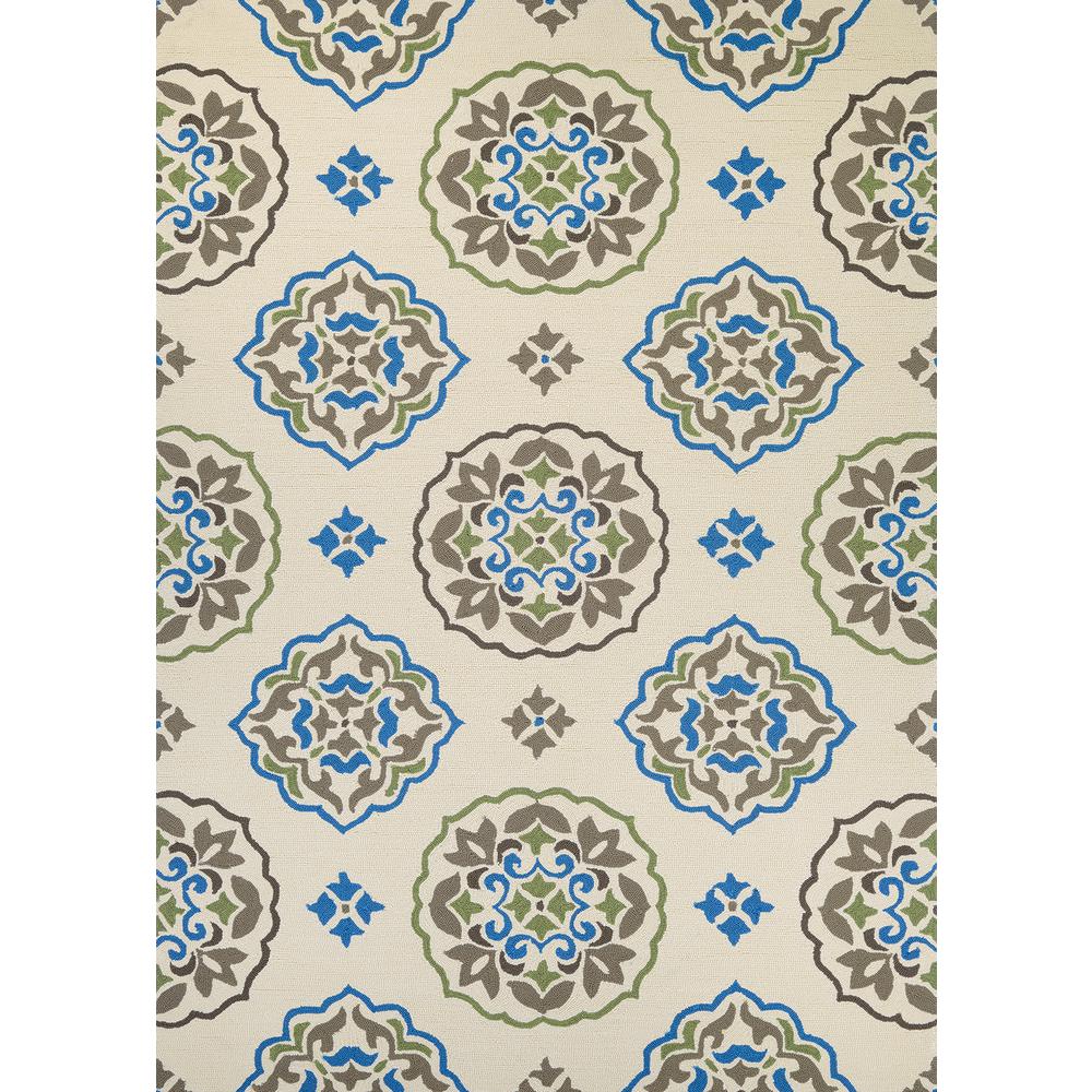 San Clemente Area Rug, Cream/Blue ,Runner, 2'6" x 8'6". Picture 1