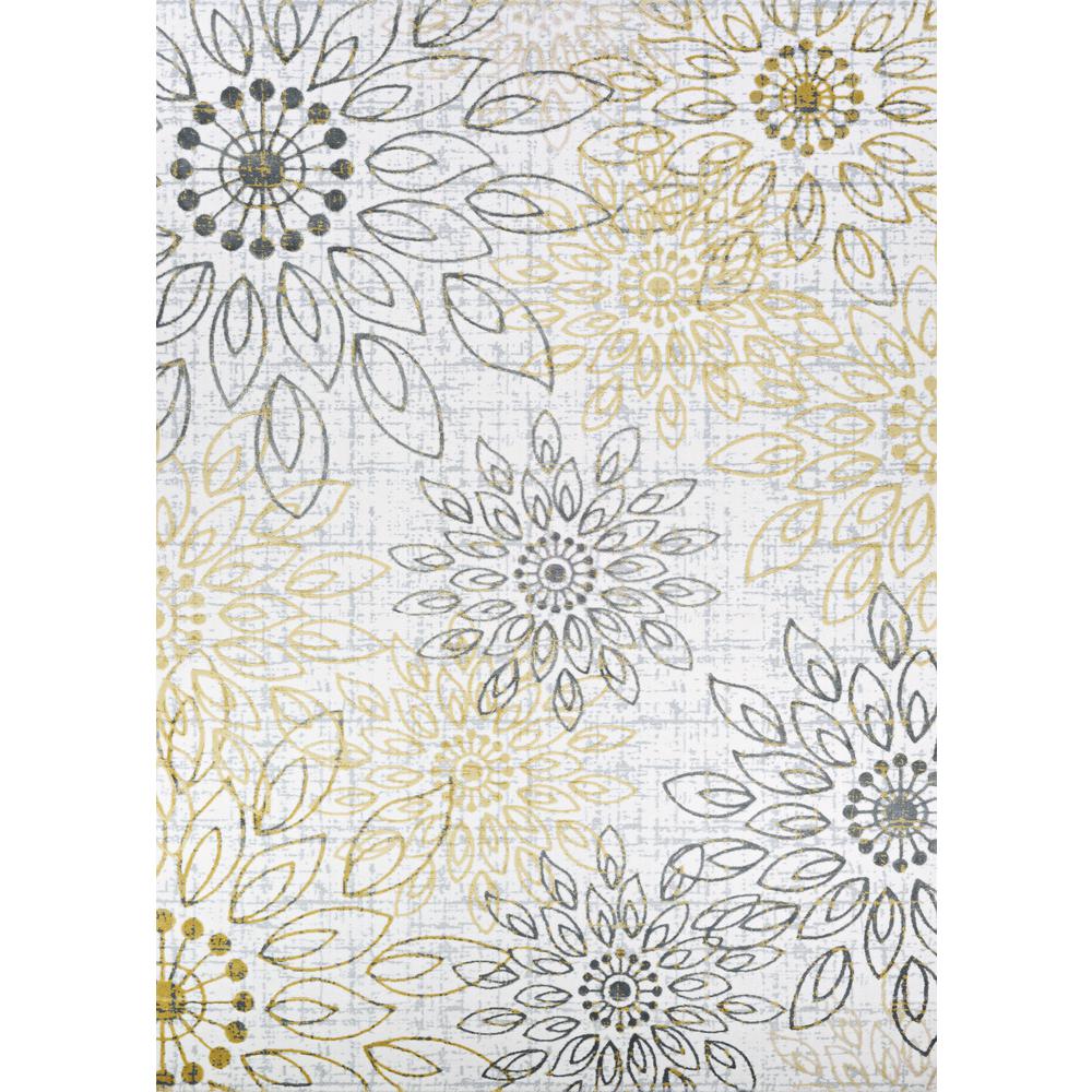 Summer Bliss Area Rug, Gold/Silver/Ivry ,Rectangle, 3'3" x 5'3". Picture 1