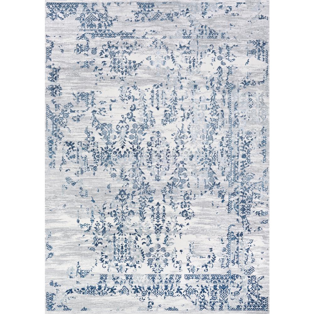 Samovar Area Rug, Steel Blue/Ivory ,Rectangle, 3'3" x 5'3". Picture 1