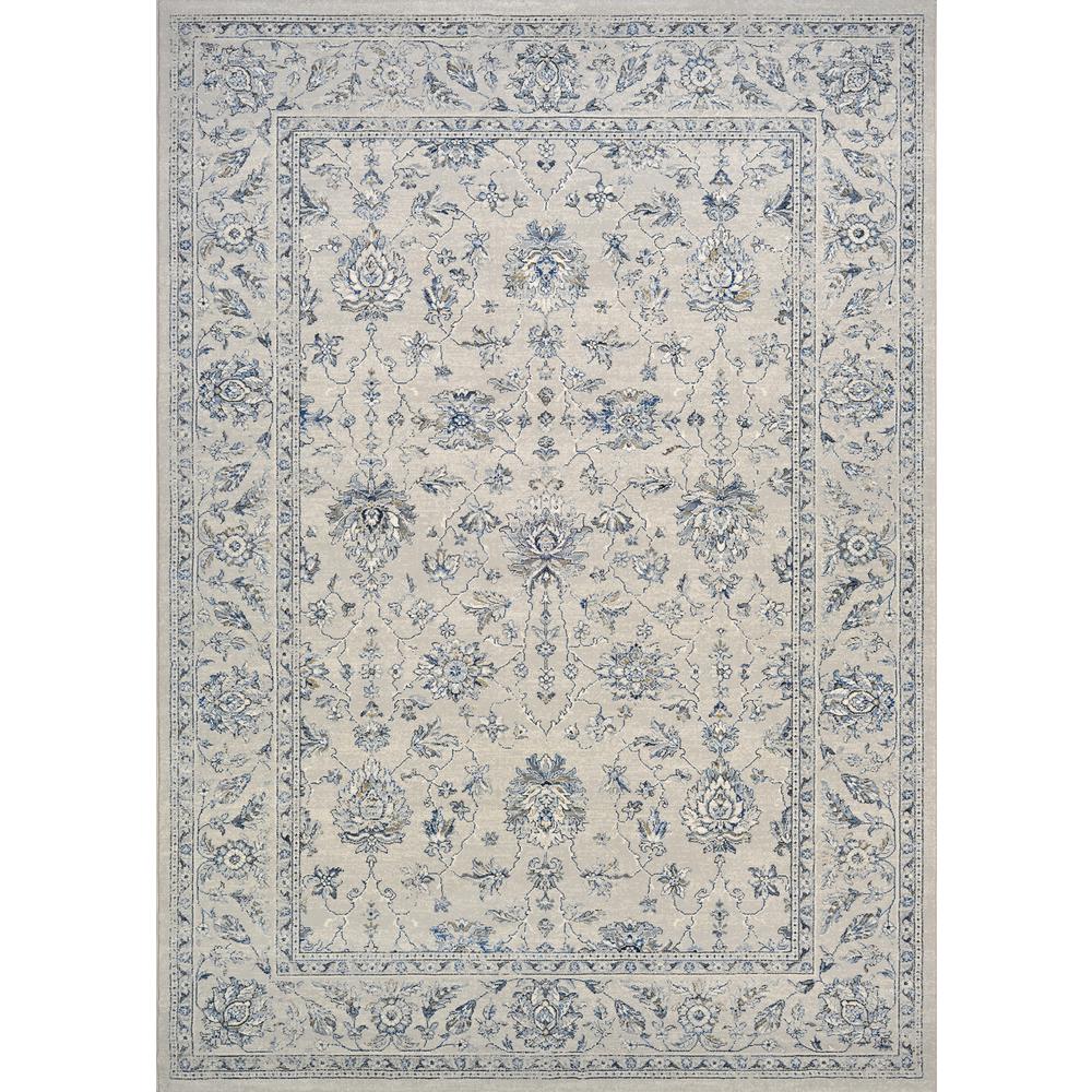 All Over Mashhad Area Rug, Grey ,Rectangle, 3'11" x 5'3". Picture 1