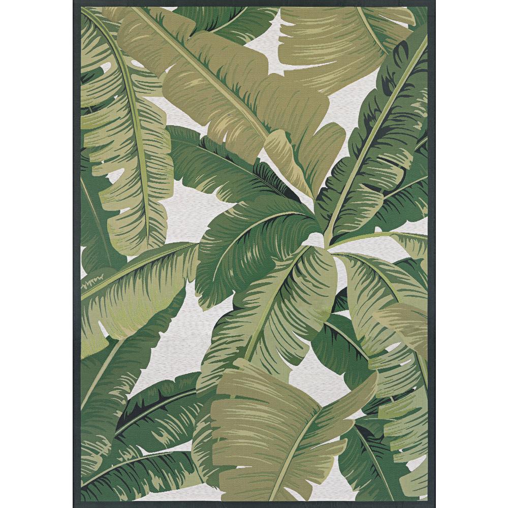 Palm Lily Area Rug, Huntr Green/Ivory ,Rectangle, 4' x 5'10". Picture 1