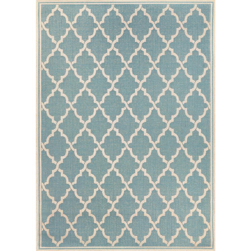 Ocean Port Area Rug, Turquoise/Sand ,Rectangle, 3'9" x 5'5". Picture 1