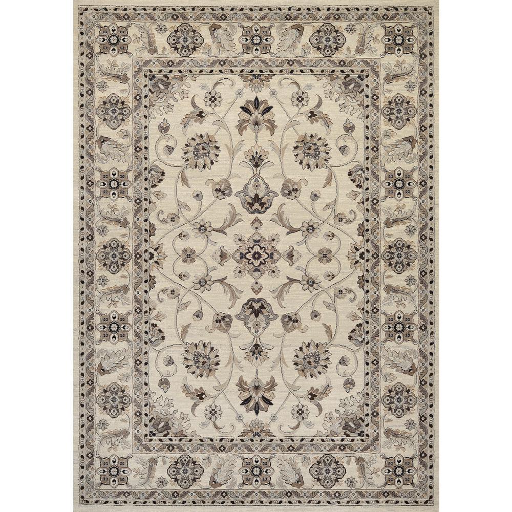 Rosetta Area Rug, Ivory ,Rectangle, 3'11" x 5'3". Picture 1