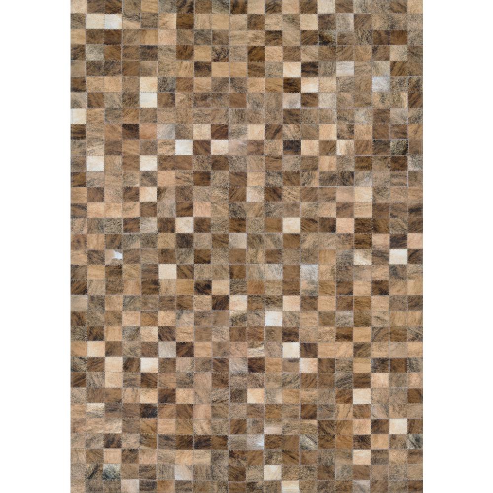 Pixels Area Rug, Brown ,Rectangle, 2' x 4'. Picture 1