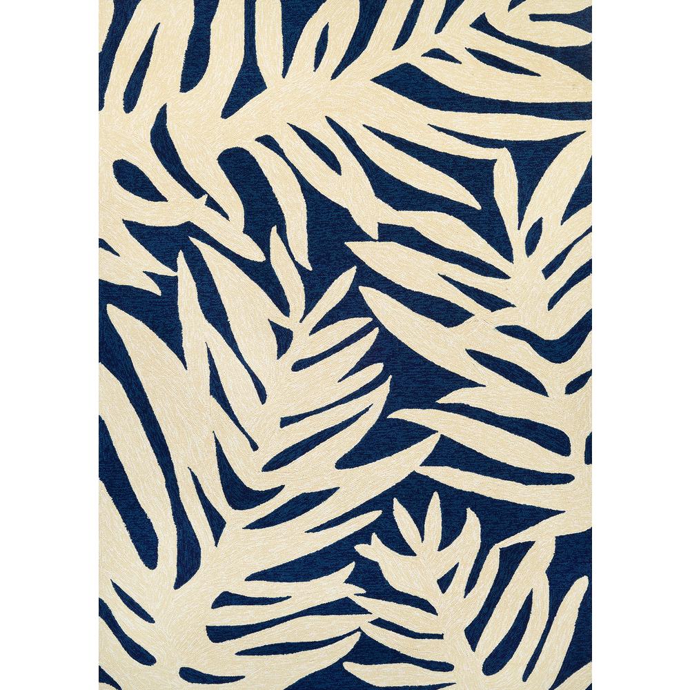 Palms Area Rug, Navy ,Rectangle, 2' x 4'. Picture 1