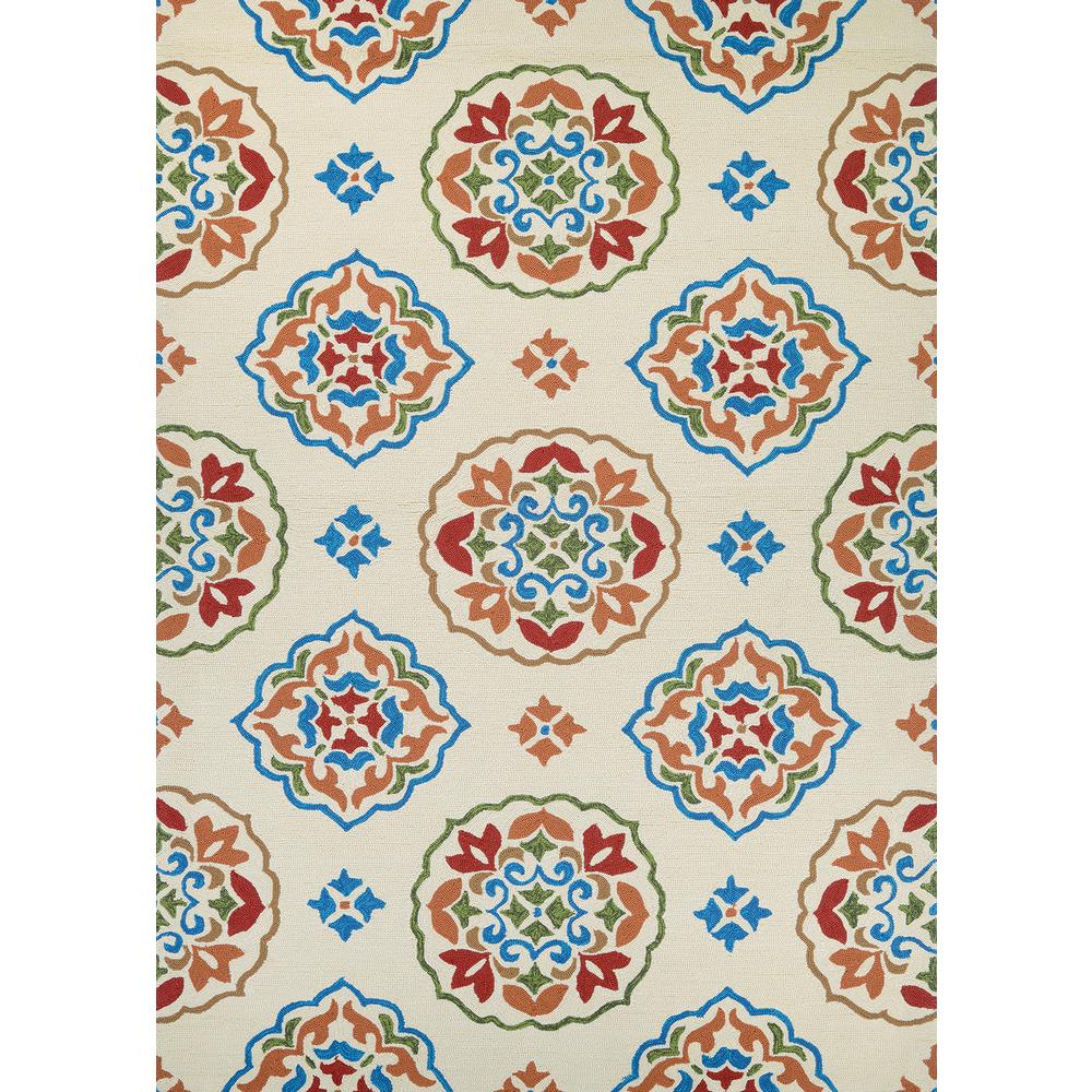 San Clemente Area Rug, Cream/Red ,Rectangle, 5'6" x 8'. Picture 1