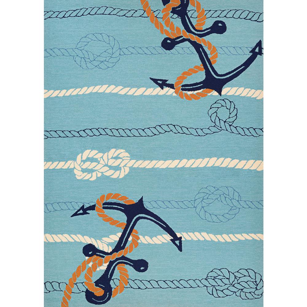Anchorbend Area Rug, Ocean Blue ,Rectangle, 5'6" x 8'. Picture 1