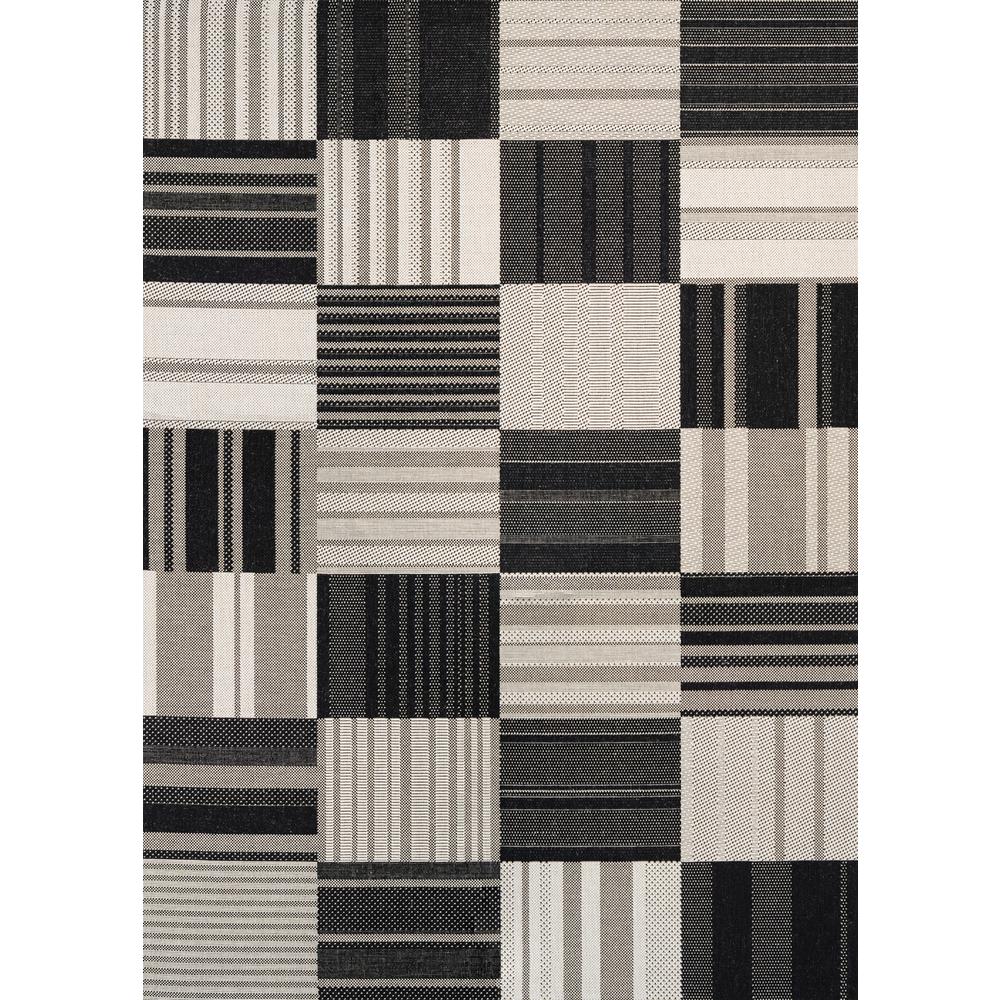 Patchwork Area Rug, Onyx/Ivory ,Runner, 2'2" x 11'9". Picture 1
