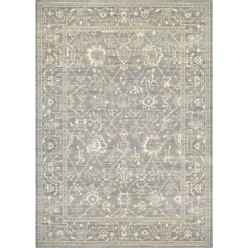 Persian Arabesque Area Rug, Charcoal/Ivory ,Rectangle, 5'3" x 7'6". The main picture.