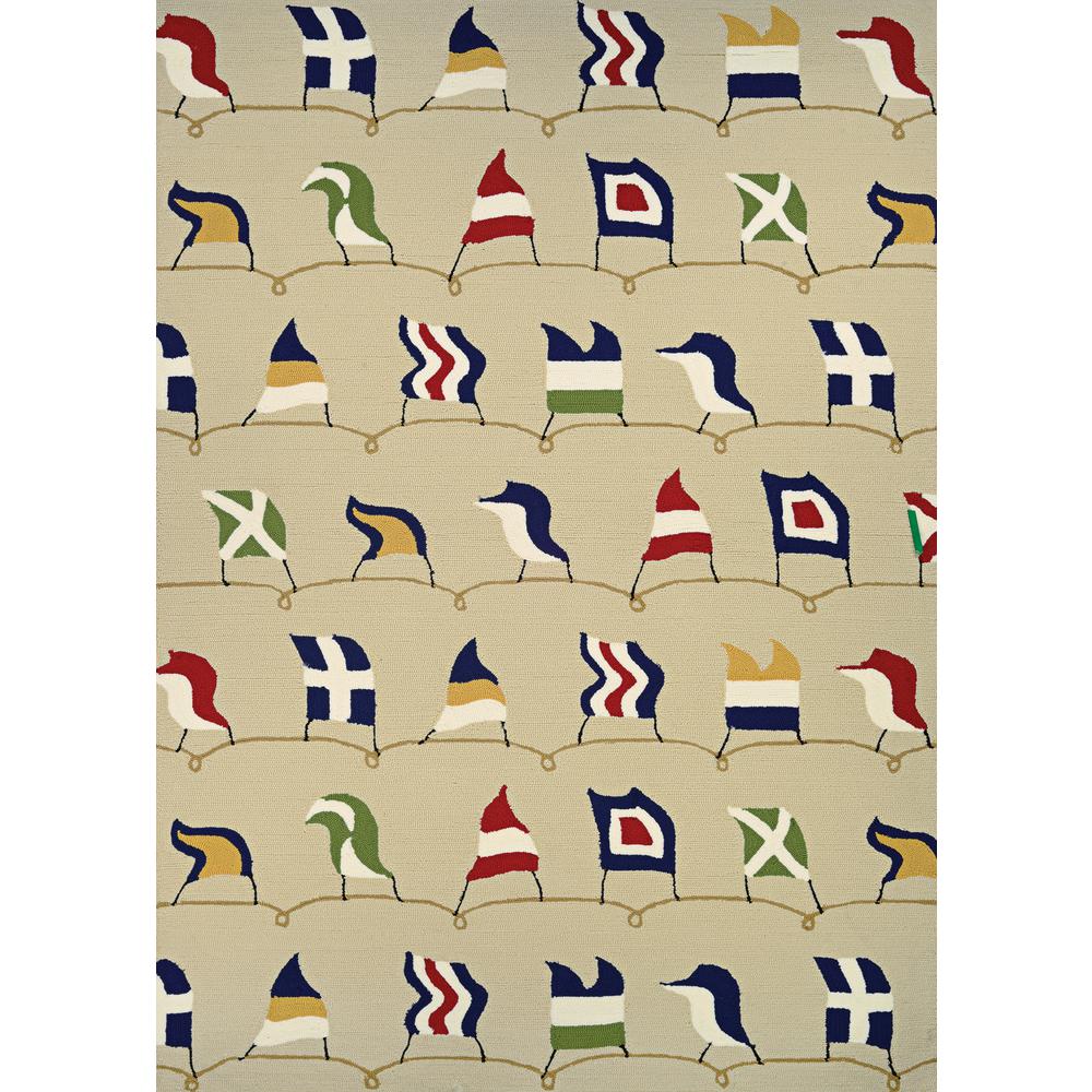 Nautical Flags Area Rug, Sand ,Runner, 2'6" x 8'6". The main picture.