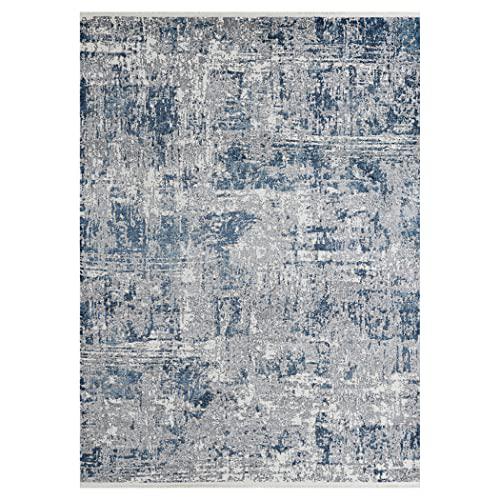 COURISTAN MARBLEHEAD BRECCIA 7'10" X 10'3" BLUE GREY  RUG RECTANGLE. Picture 1