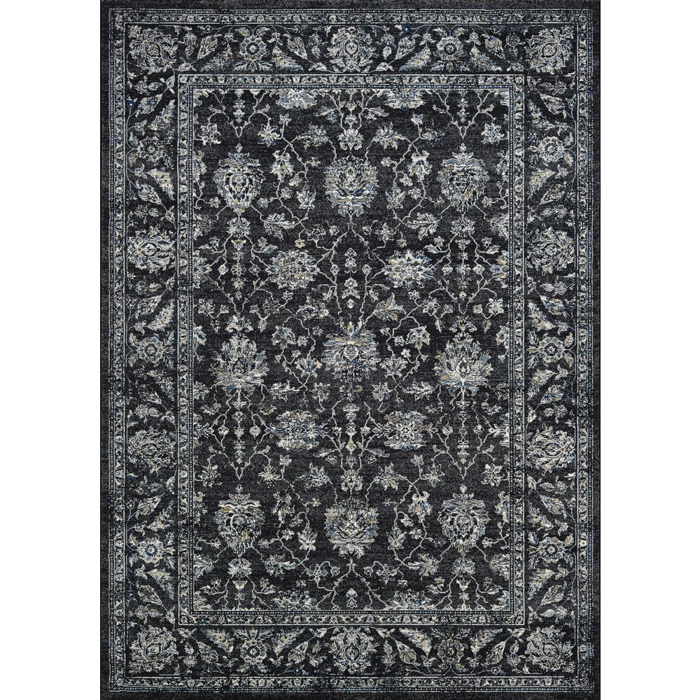All Over Mashhad Area Rug, Black ,Rectangle, 6'6" x 9'6". The main picture.