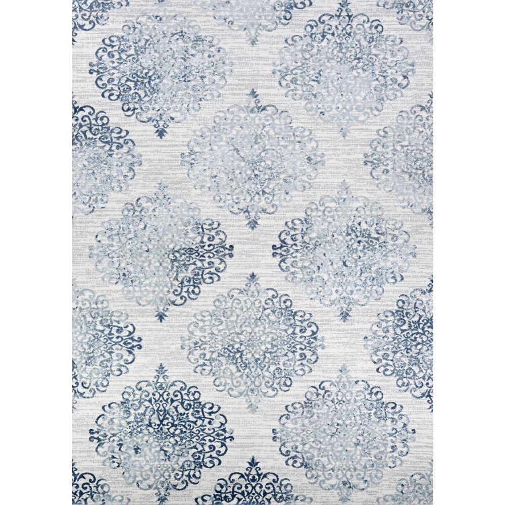 Montebello Area Rug, Steel Blue/Ivory ,Rectangle, 2' x 3'. Picture 1