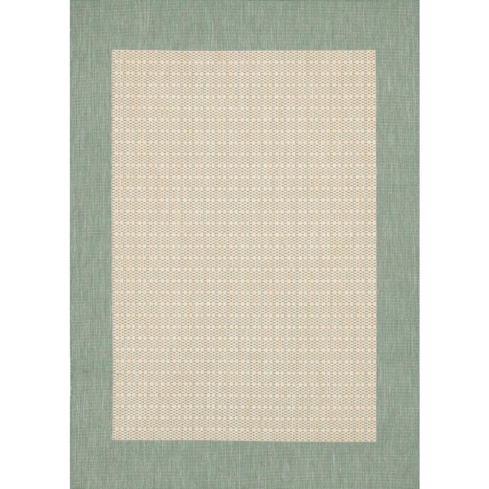 Checkered Field Area Rug, Natural/Green ,Rectangle, 5'10" x 9'2". Picture 1