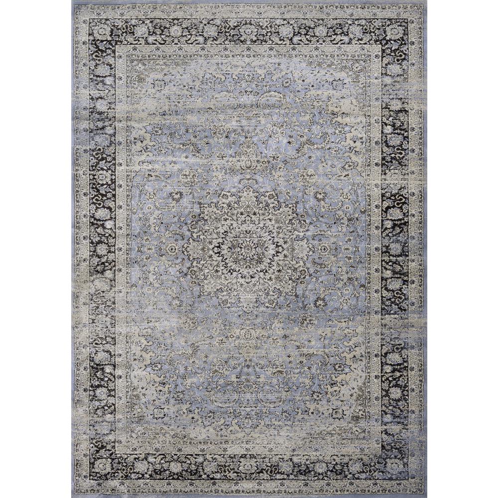 All Over Sarouk Area Rug, Slate/Blue/Creme ,Rectangle, 9'2" x 12'5". Picture 1