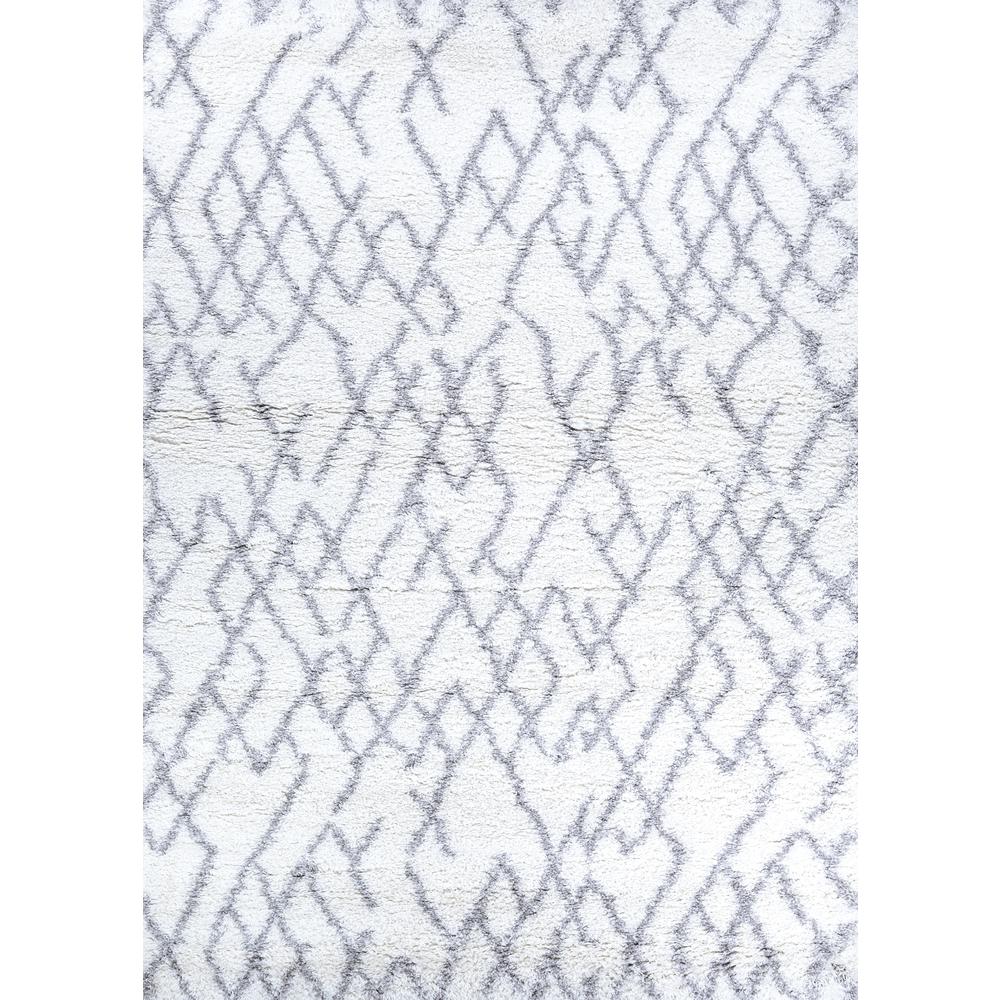 Fes Area Rug, White/Light Grey ,Rectangle, 9'2" x 12'3". The main picture.