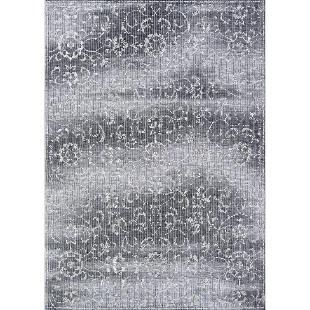 Summer Vines Area Rug, Dark Grey/Ivory ,Rectangle, 8'6" x 13'. Picture 1