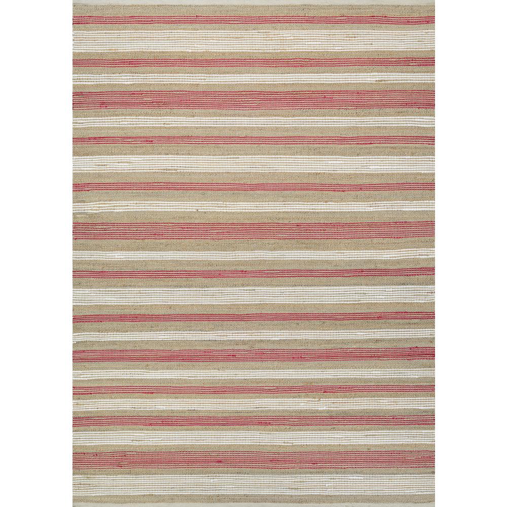 Awning Stripes Area Rug, Straw/Red/White ,Rectangle, 2' x 3'. Picture 1