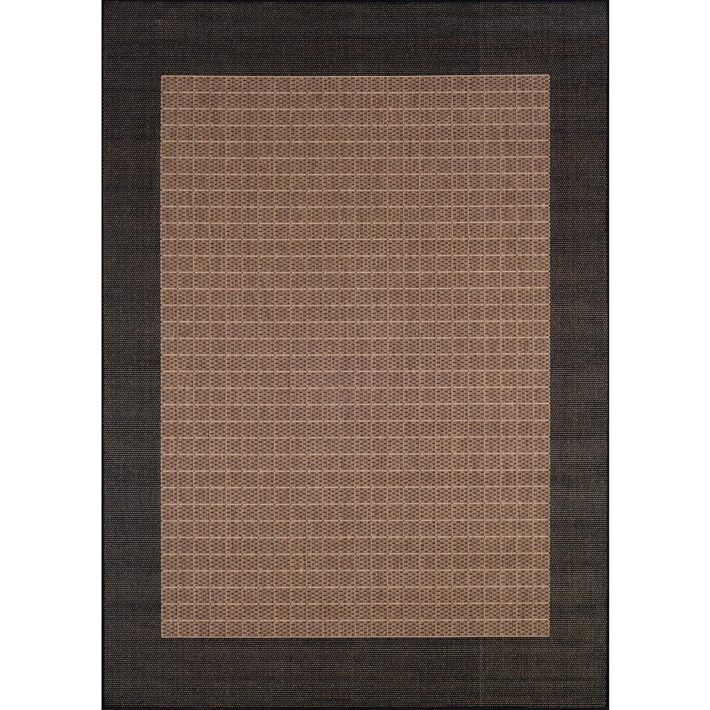 Checkered Field Area Rug, Cocoa/Black ,Square, 8'6" x 8'6". Picture 1