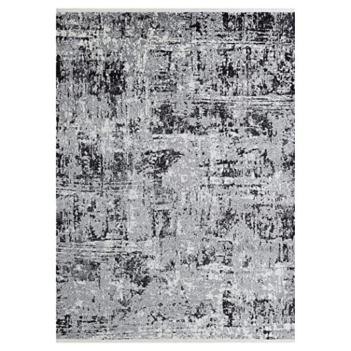 COURISTAN MARBLEHEAD BRECCIA 7'10" X 10'3" CHARCOAL RUG RECTANGLE. Picture 1
