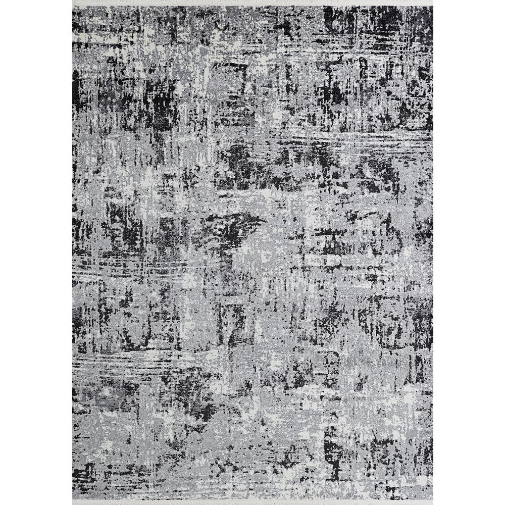COURISTAN MARBLEHEAD BRECCIA 2'6" X 7'10" CHARCOAL RUG RUNNER. Picture 1