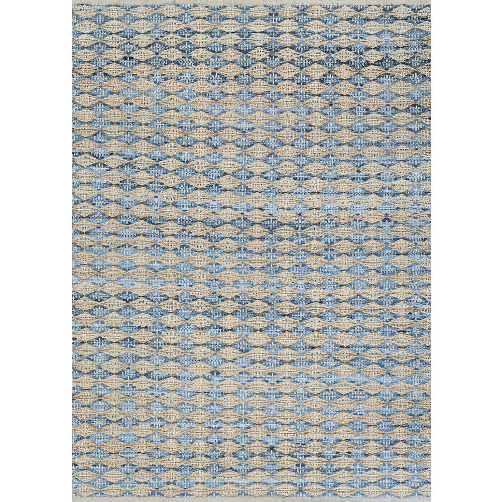 Nautical Ripples- Wheat/Denim 2' X 3', Area Rug. The main picture.