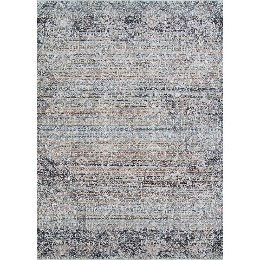 Barocco- Multi/Antique Beige Pewter 5'3" X 7'6", Area Rug. Picture 1