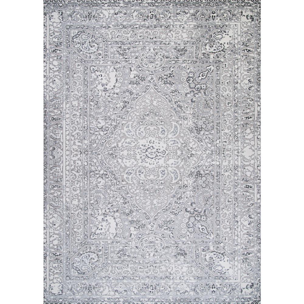 Belle Fleur- Silver 2'7"X7'10", Area Rug. The main picture.