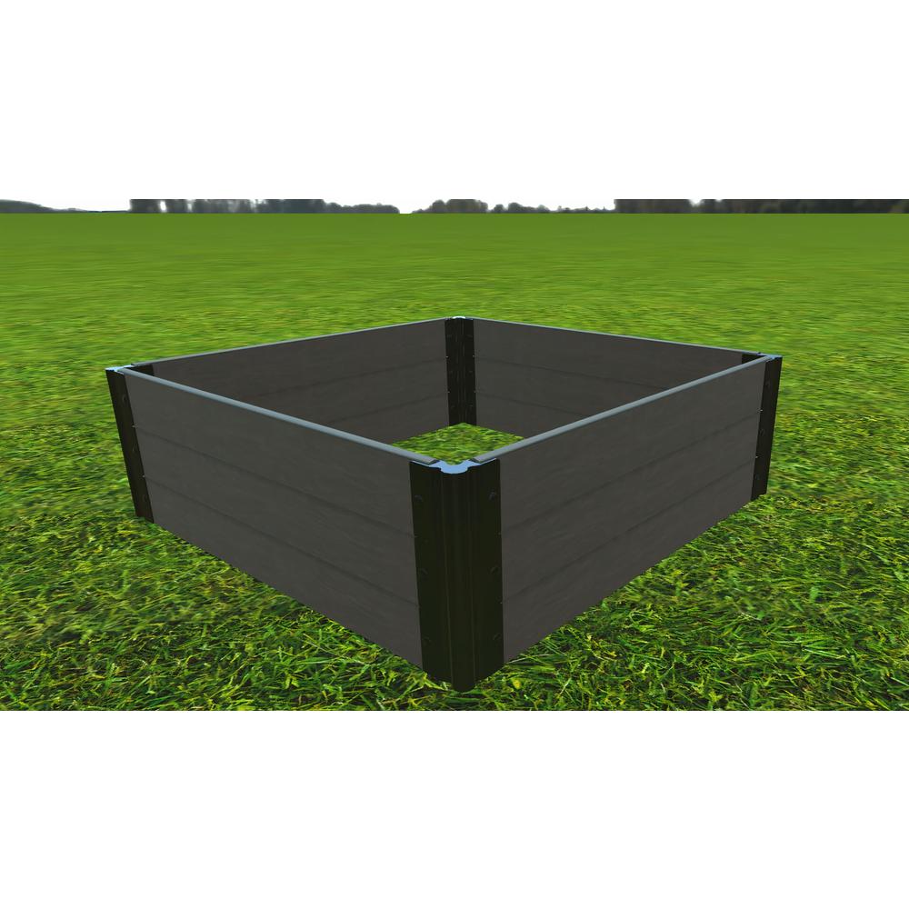 Weathered Wood Raised Garden Bed 4' X 4' X 16.5” – 1” Profile. Picture 2