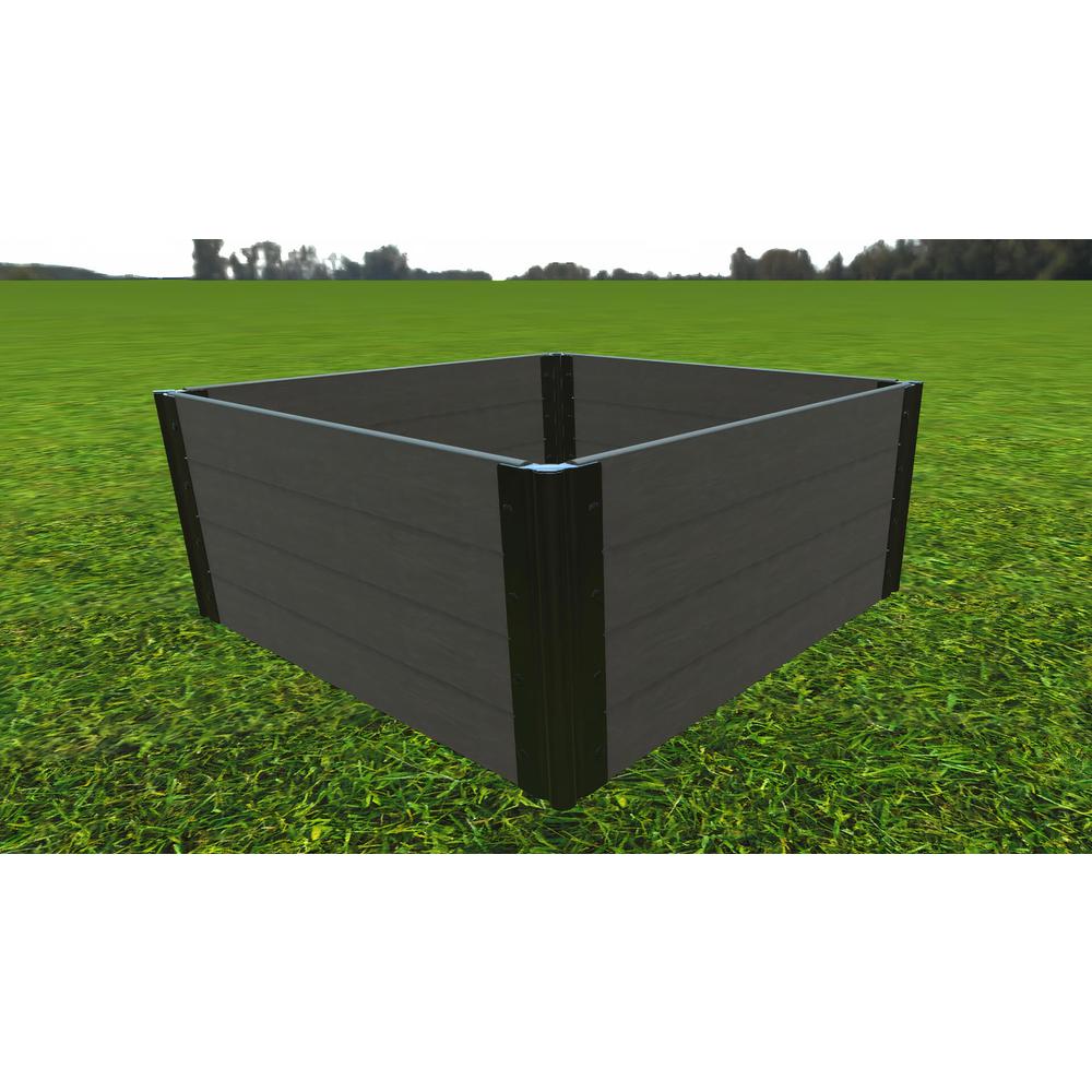 Weathered Wood Raised Garden Bed 4' X 4' X 22” – 1” Profile. Picture 2