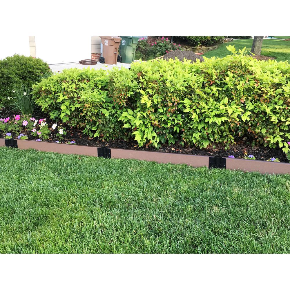 Uptown Brown Straight Landscape Edging Kit 16' - 1" Profile. Picture 3