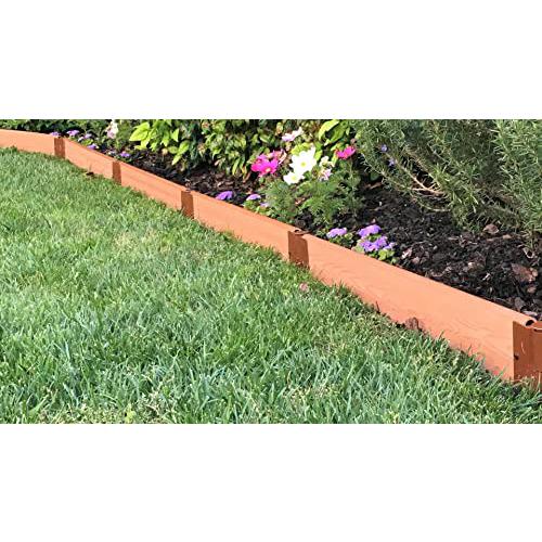 Classic Sienna Straight Landscape Edging Kit 32' - 1" Profile. Picture 1