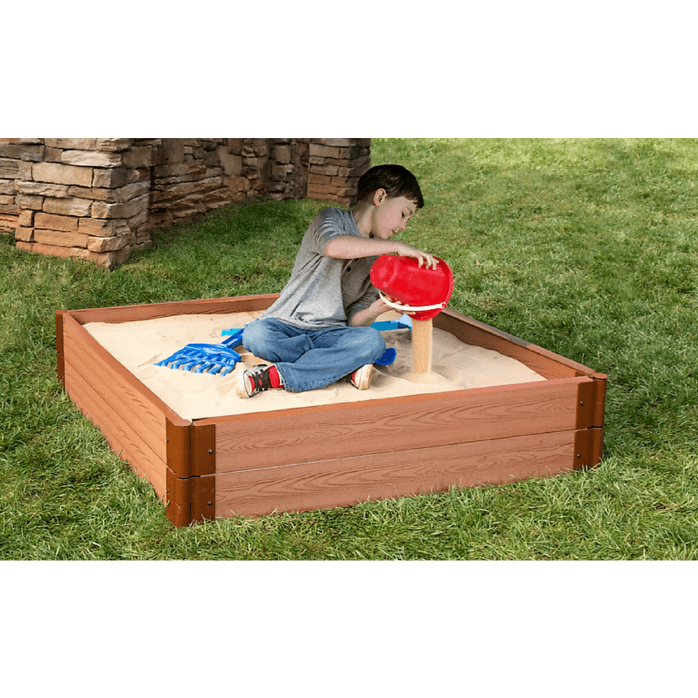 Classic Sienna 4Ft. X 4Ft. X 11In. Square Sandbox - 2" Profile. Picture 10