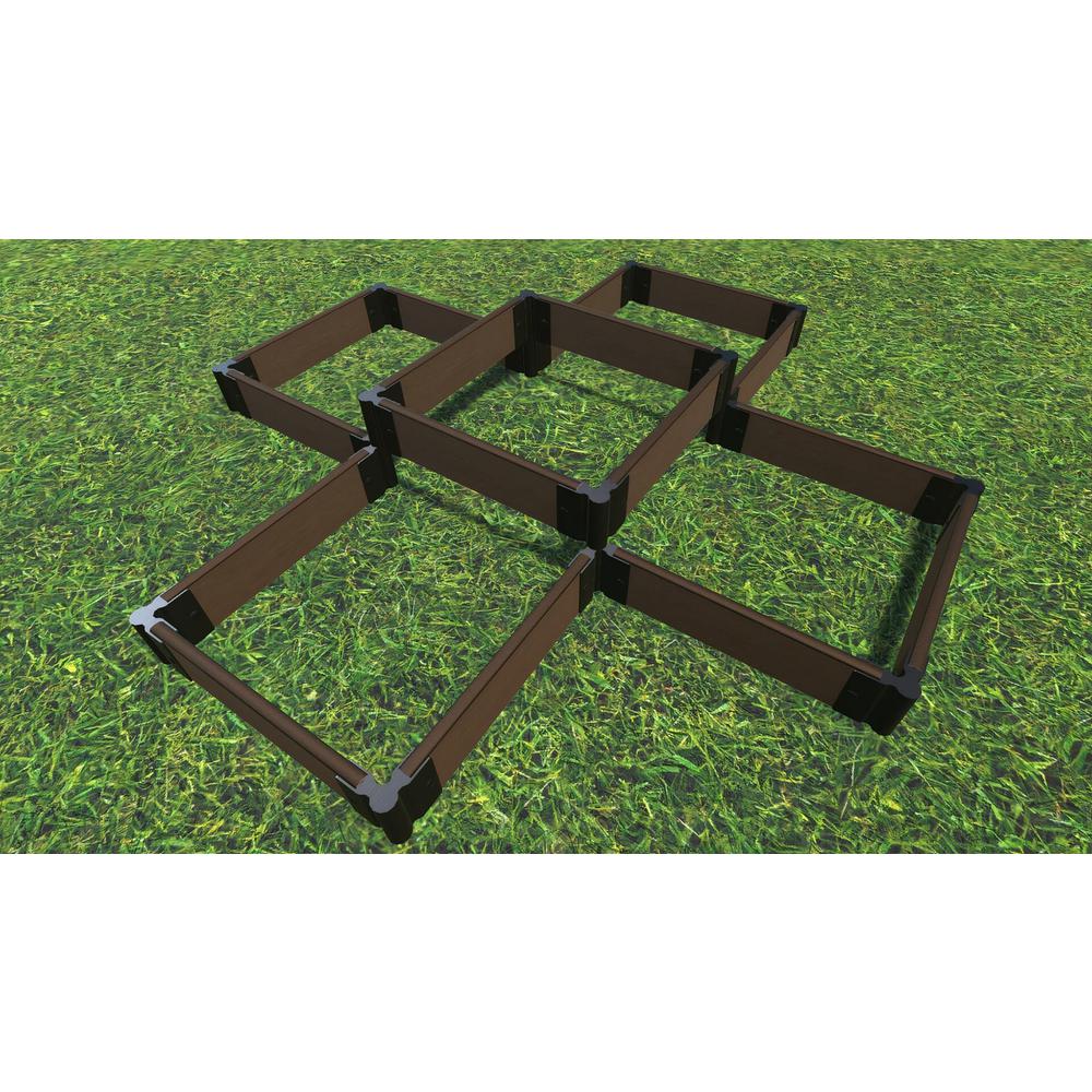 TOOL-FREE UPTOWN BROWN 'NOTRE DAME' RAISED GARDEN BED 6' x 6' x 5.5" - 1" PROFILE. Picture 1