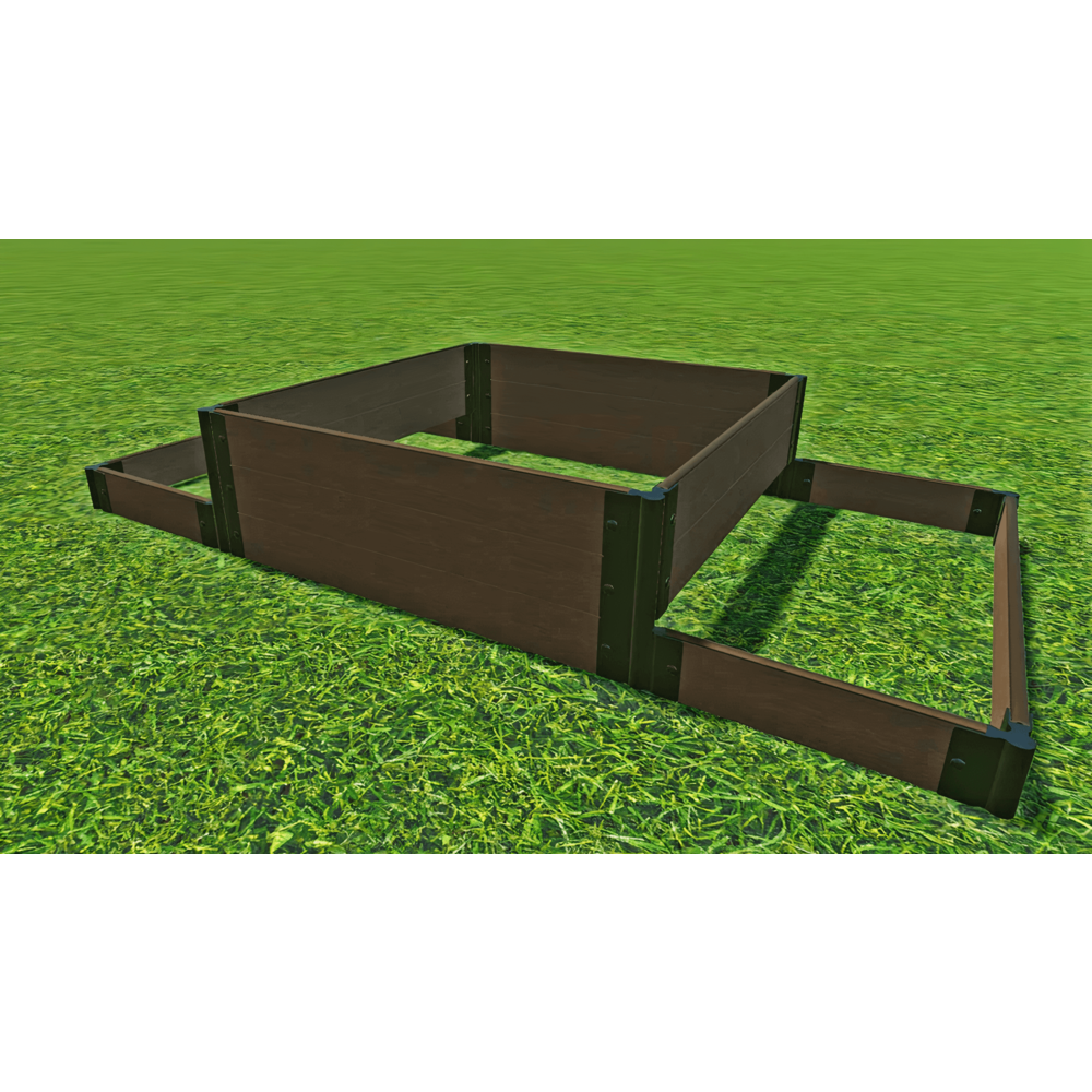 TOOL-FREE UPTOWN BROWN 'LONDON TOWER BRIDGE' 4' X 8' X 16.5" RAISED GARDEN BED (TERRACED SIDES). Picture 2