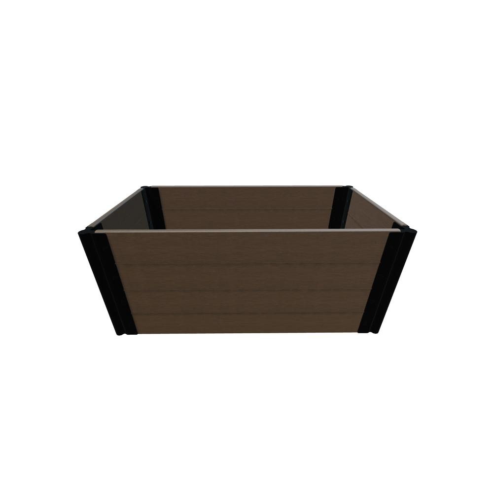 TOOL-FREE UPTOWN BROWN 2' X 4' X 22" RAISED GARDEN BED - 1" PROFILE. Picture 1